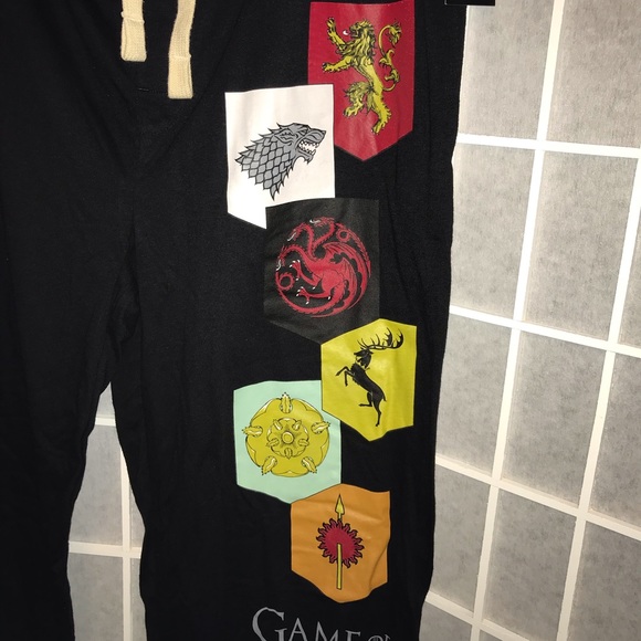 Game of thrones black drawstring sweatpants - L - Picture 4 of 6